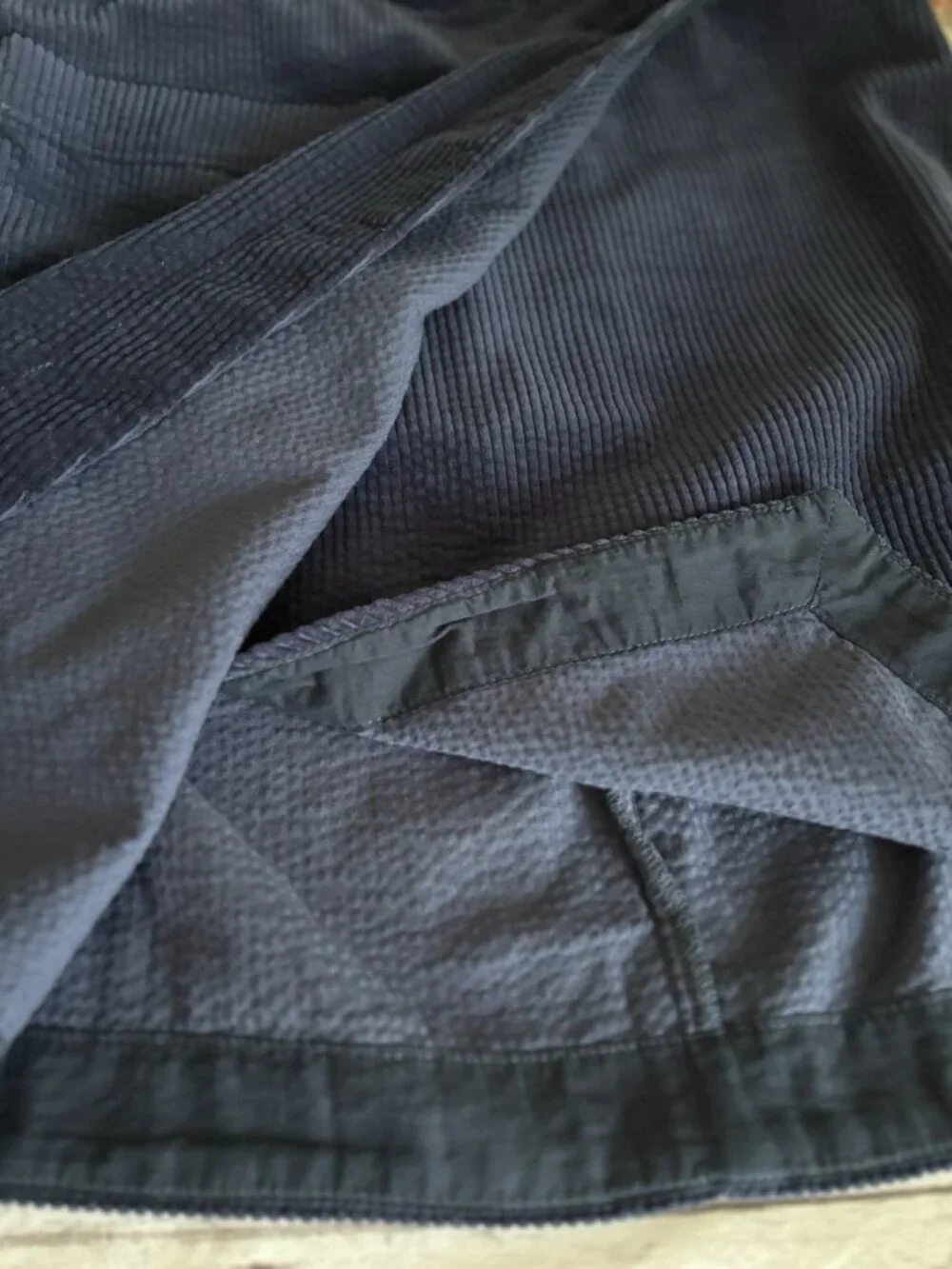 Anthropologie Letterpress Navy Blue Corduroy Faux Wrap Skirt 6 Preppy Academia - Picture 8 of 9